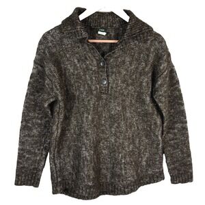 J Crew Women Shawl-collar Button‎ Wool Angora Sweater Sz S Brown Button Chunky